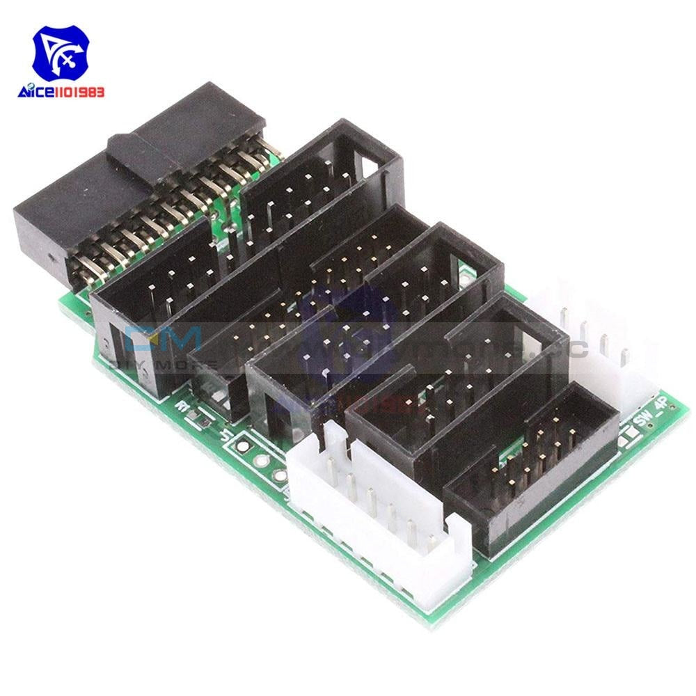 Emulator V8 Jtag Adapter Converter For J Link With 8Pcs 4 Pin 6 10 20 Grey Flat Ribbon Data Cable