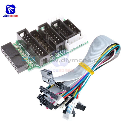 Emulator V8 Jtag Adapter Converter For J Link With 8Pcs 4 Pin 6 10 20 Grey Flat Ribbon Data Cable