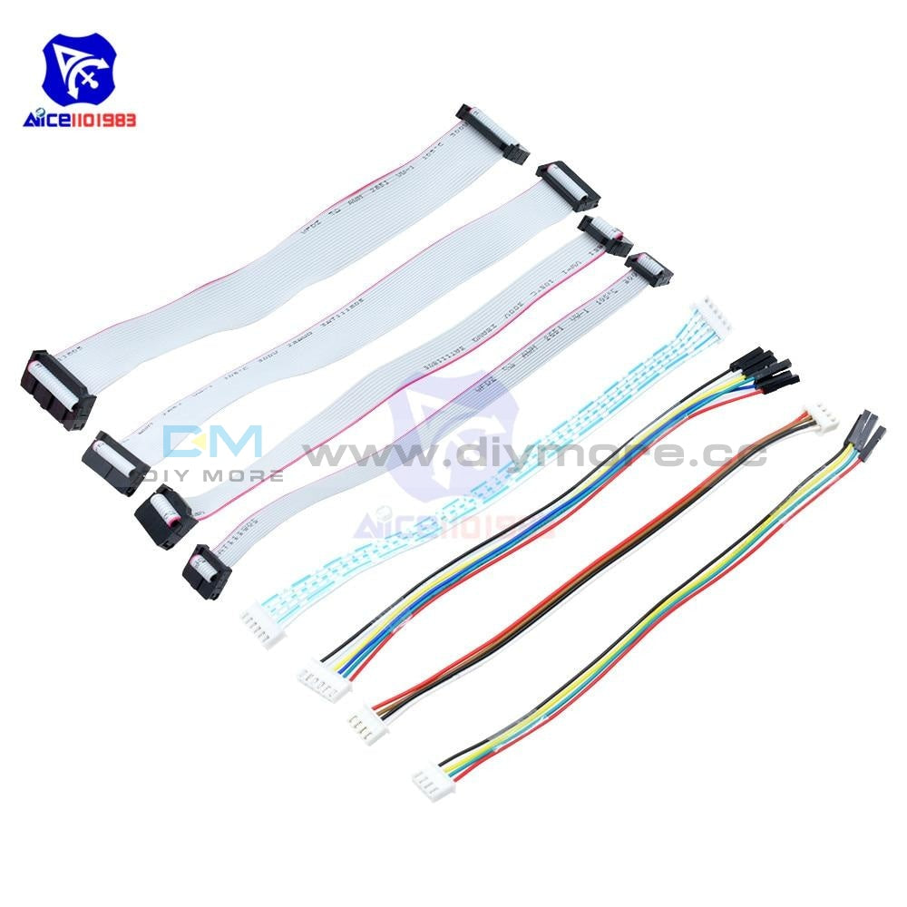 Emulator V8 Jtag Adapter Converter For J Link With 8Pcs 4 Pin 6 10 20 Grey Flat Ribbon Data Cable