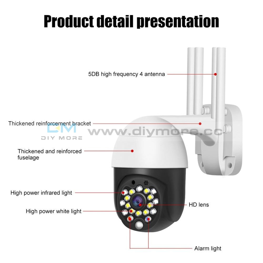 Full Color 1080P Wifi Ip Camera Waterproof Outdoor Recording Monitor Cctv Home Surveillance Voice