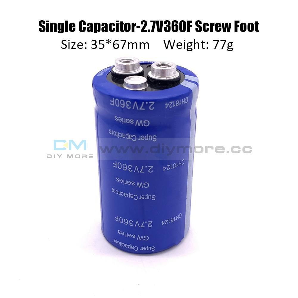 Super Farad Capacitor 2.7V 360F 35*67Mm High Frequency Low Esr Screw Feet Ultracapacitor For Car