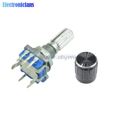 1 Set Ec11 Rotary Encoder Code Switch Digital Potentiometer 360 Degree With Knob 7 Pins Shaft Dia.