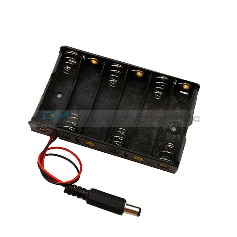 Aa No Cover And No Switch Battery Box No. 5 Six Holder With Dc Power Plug 9V Battery Protection