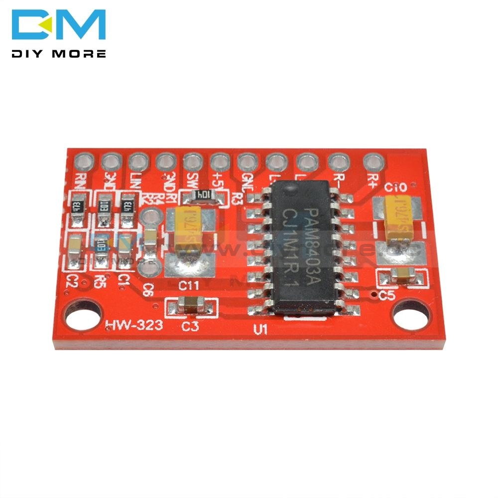 2*3W Pam8403 Super Mini Digital Power Amplifier Red Board 2.5-5.5V Usb Supply D Class 2-Channel
