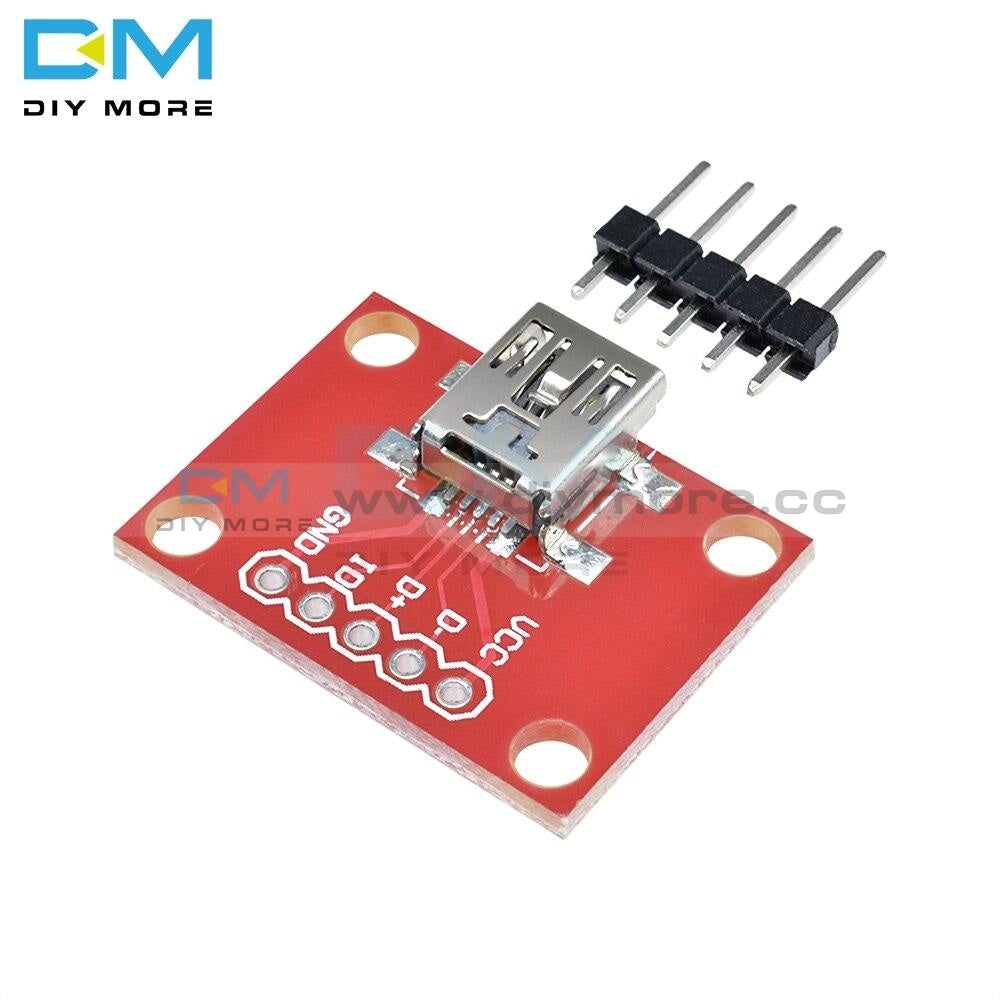 5V 100Ma Mini Usb Development Breakout Board Adapter Plate With 5 Pin Header For Mini-B Extension