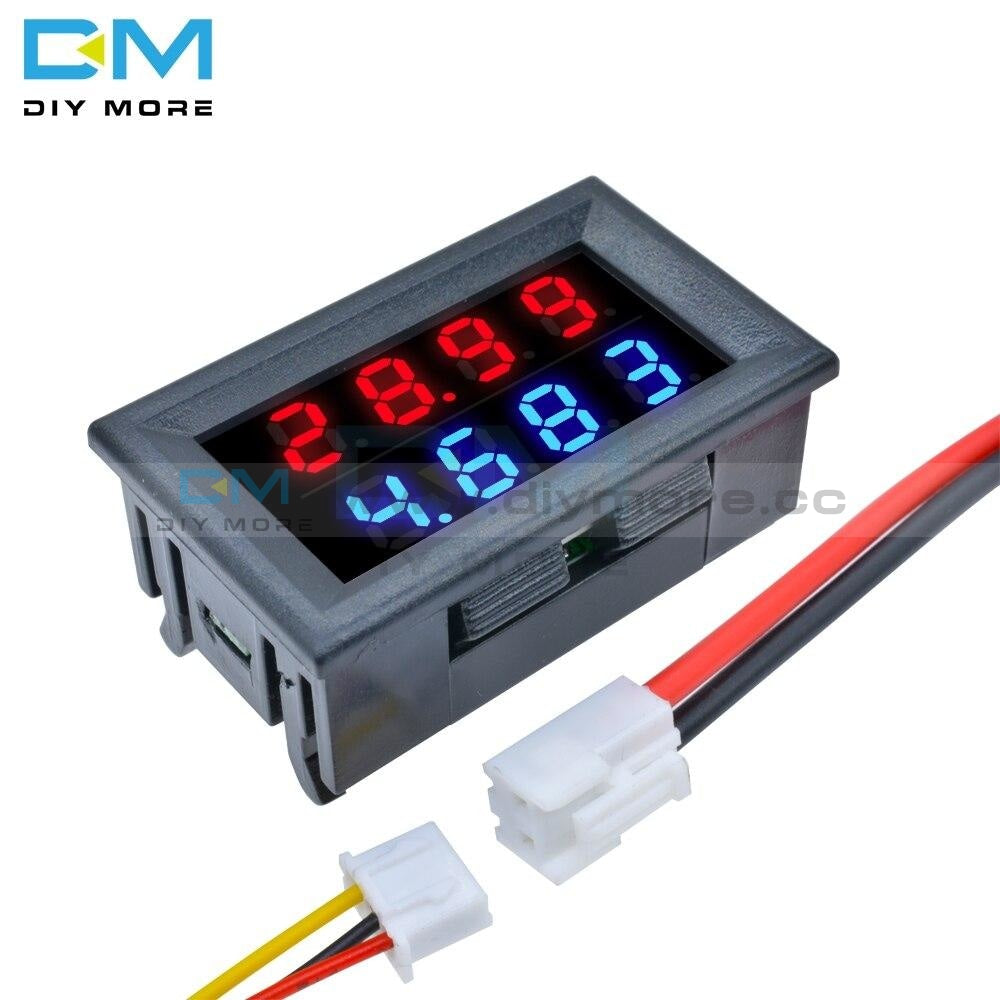 0-100V 10A Voltmeter Ammeter Amp Dual Digital Meter Gauge 0.28 Inch Connectors Led Display Module