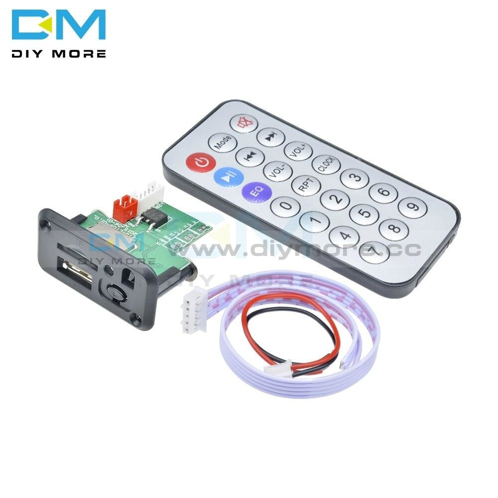 Car 5V 12V Mini Mp3 Decoder Board Usb Tf U-Disk Reader Player Amplifier With Ir Remote Controller