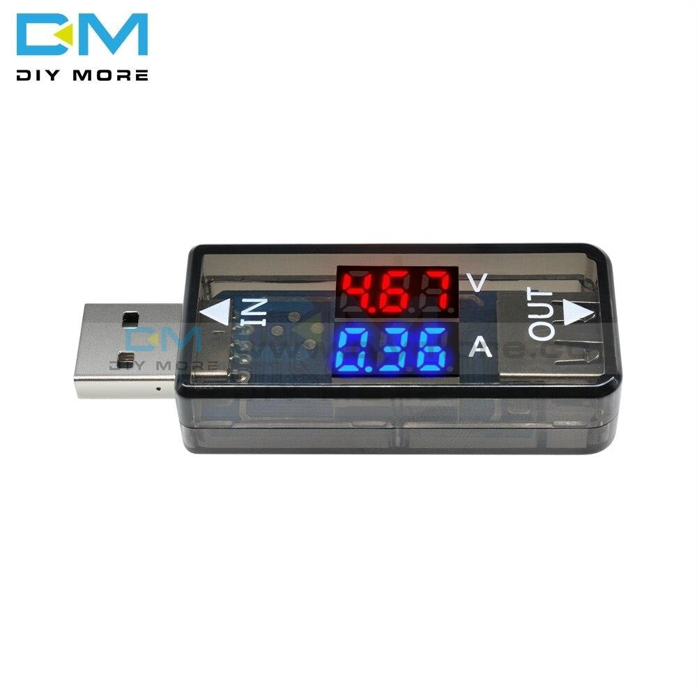 Mini 5V Usb Current Voltage Meter Charger Tester Voltmeter Ammeter Detector Digital Red Blue Display