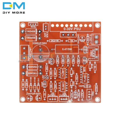 Red 0-30V 2Ma-3A Continuously Adjustable Dc Regulated Power Supply Diy Kits Pcb For Experimental Use