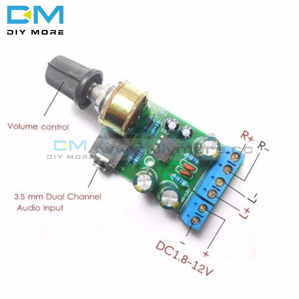 Tda2822M Amplifier Board Channel Stereo Mini Aux Audio Module Amp Dc 1.8-12V 2.0