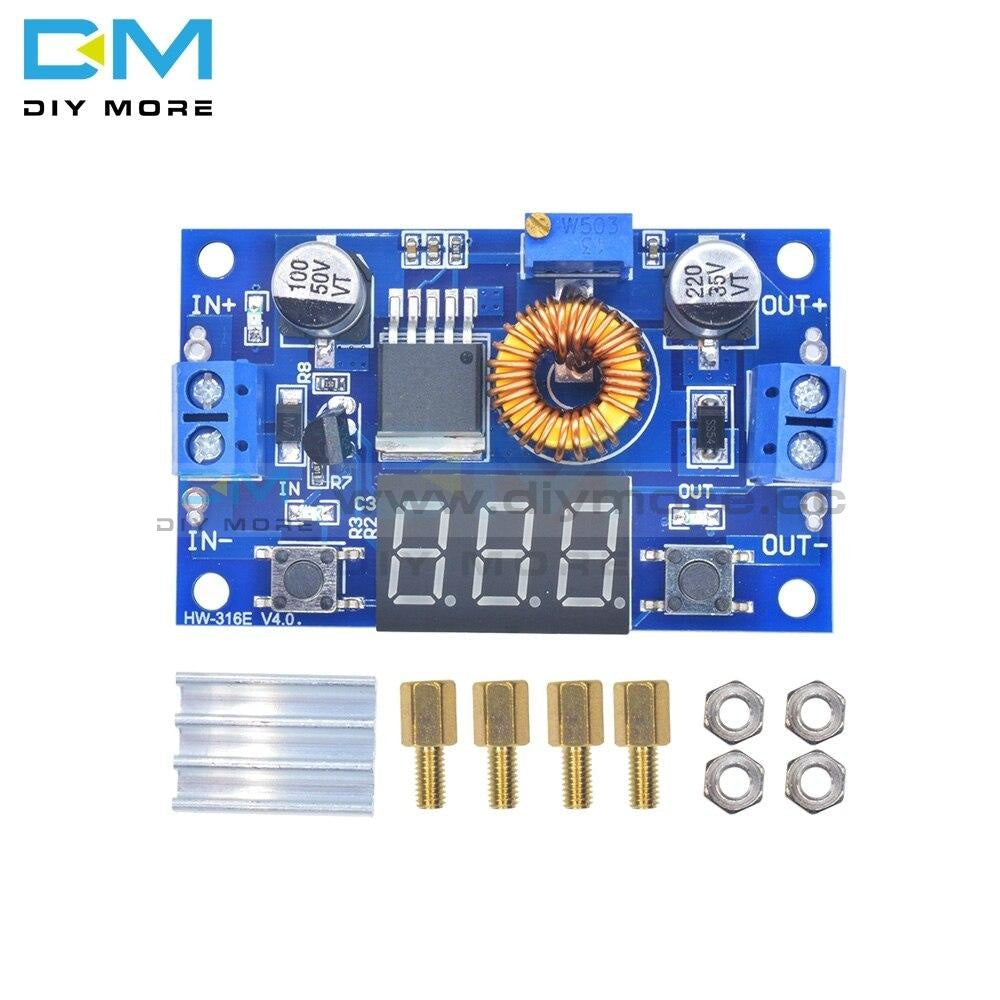 Xl4015 5A Dc-Dc Adjustable Step Down Board Led Voltmeter Power Supply Module 4.0-38V To 1.25V-36V