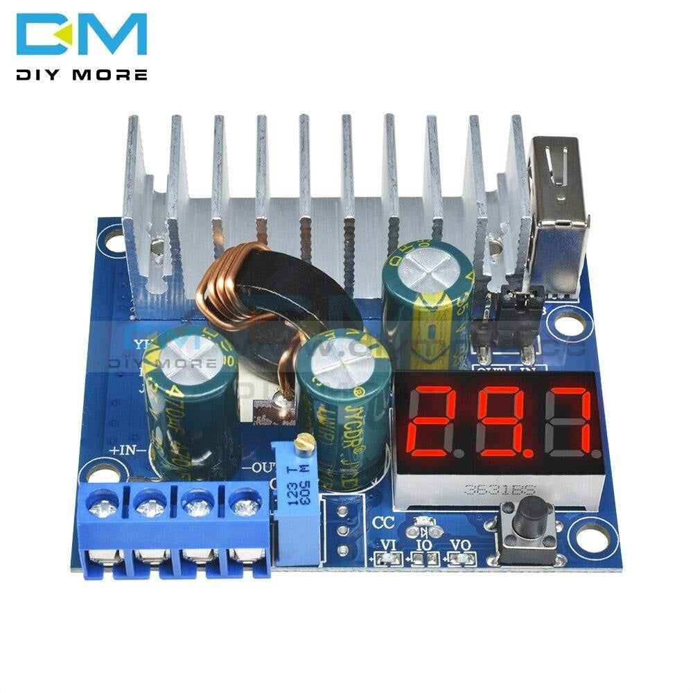 Dc-Dc Converter Adjustable Step Up Module Power Supply Board 3V~35V 6A Usb Voltmeter Non-Isolated