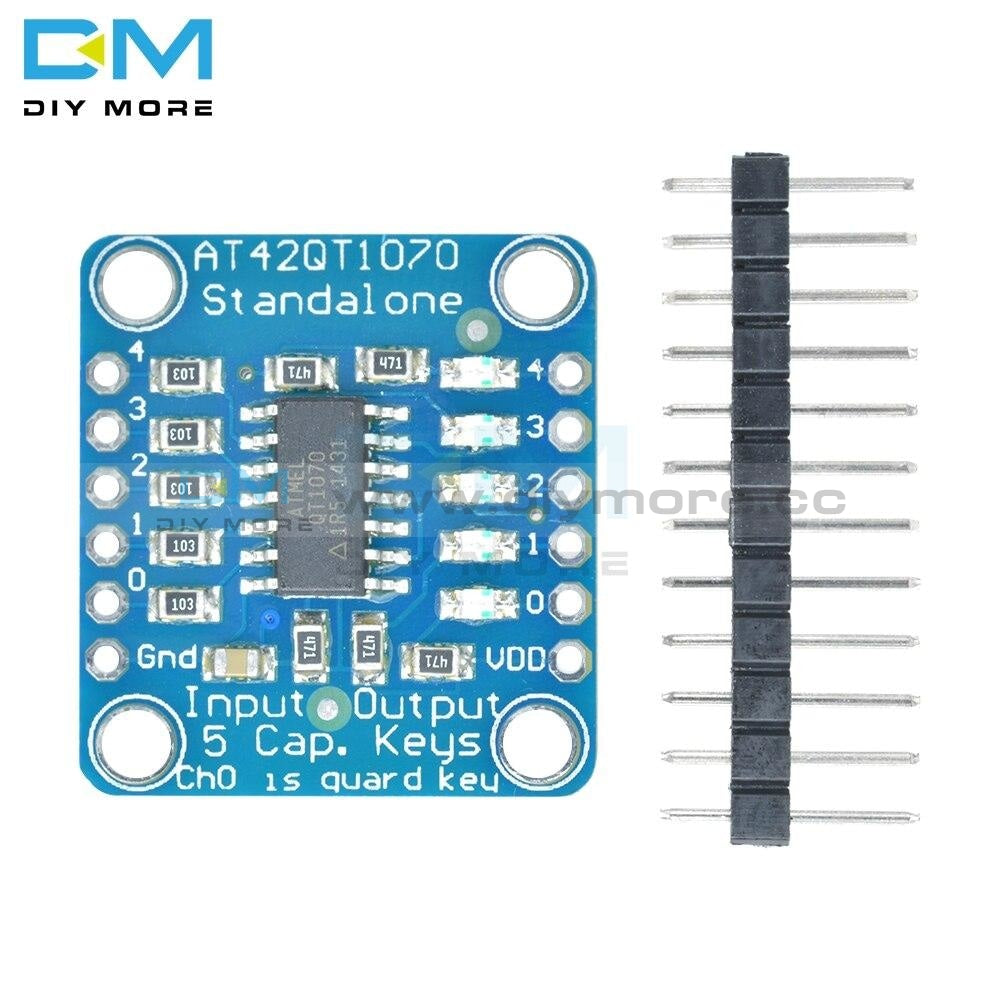 Standalone 5 Key Conductive Pad Mutiple Capacitive At42Qt1070 Touch Sensor Breakout Board Diy