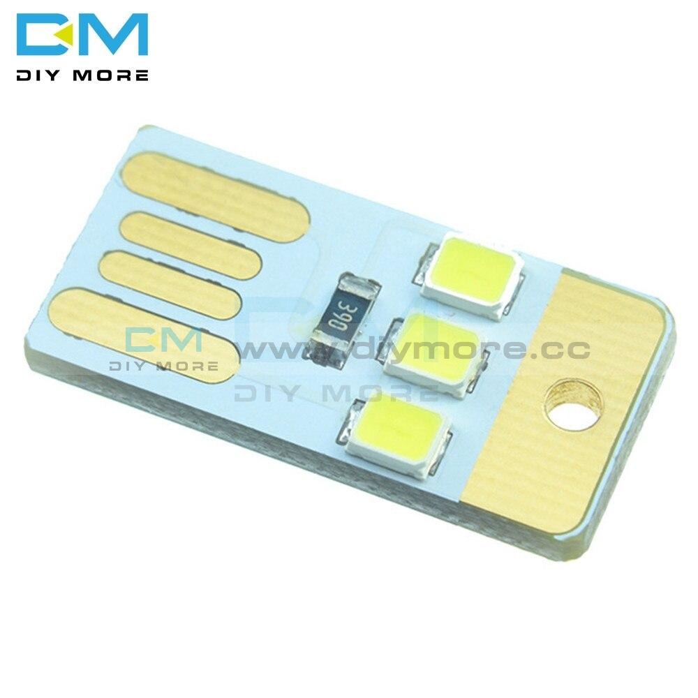 5Pcs Mini Night Usb Led Keychain Portable Power White Board Pocket Card Lamp Bulb Sensor Module