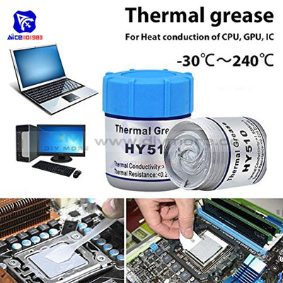 Hy510 10G/20G/30G Silver Thermal Conduction Silicone Grease Paste Compound Chipset Cooling For Cpu