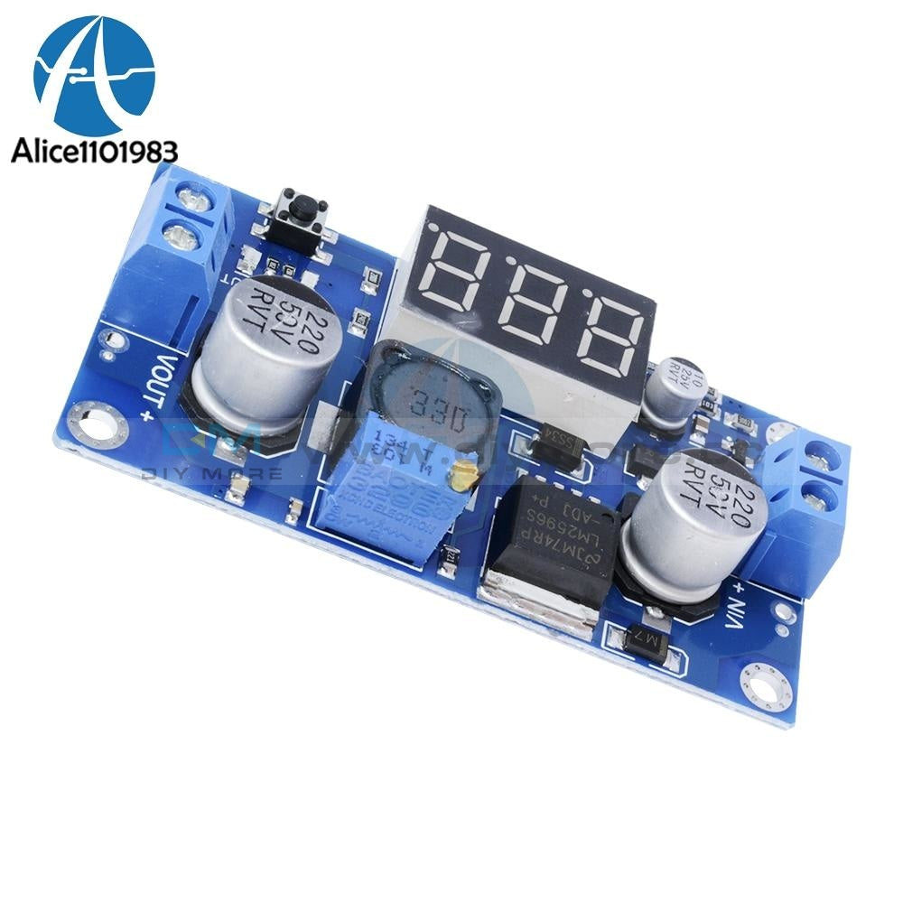 Lm2596 Dc 4V 40V To 1V 37V Adjustable Step Down Board Power Converter Digital Led Voltmeter With