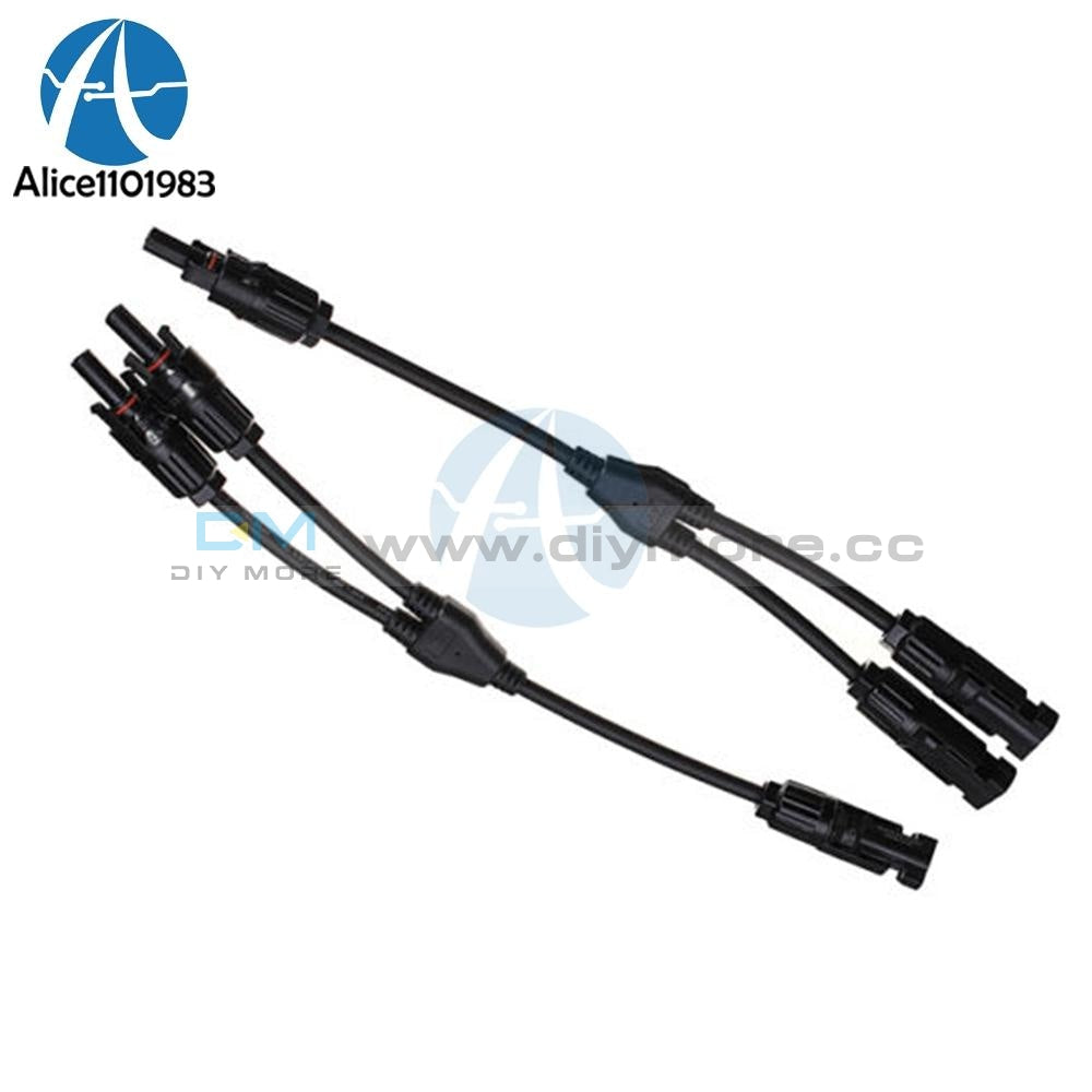 Mc4 Solar Photovoltaic Panel Adaptor Cable Connector 2 Branch Y Type 3 Way Plug Parallel Connection
