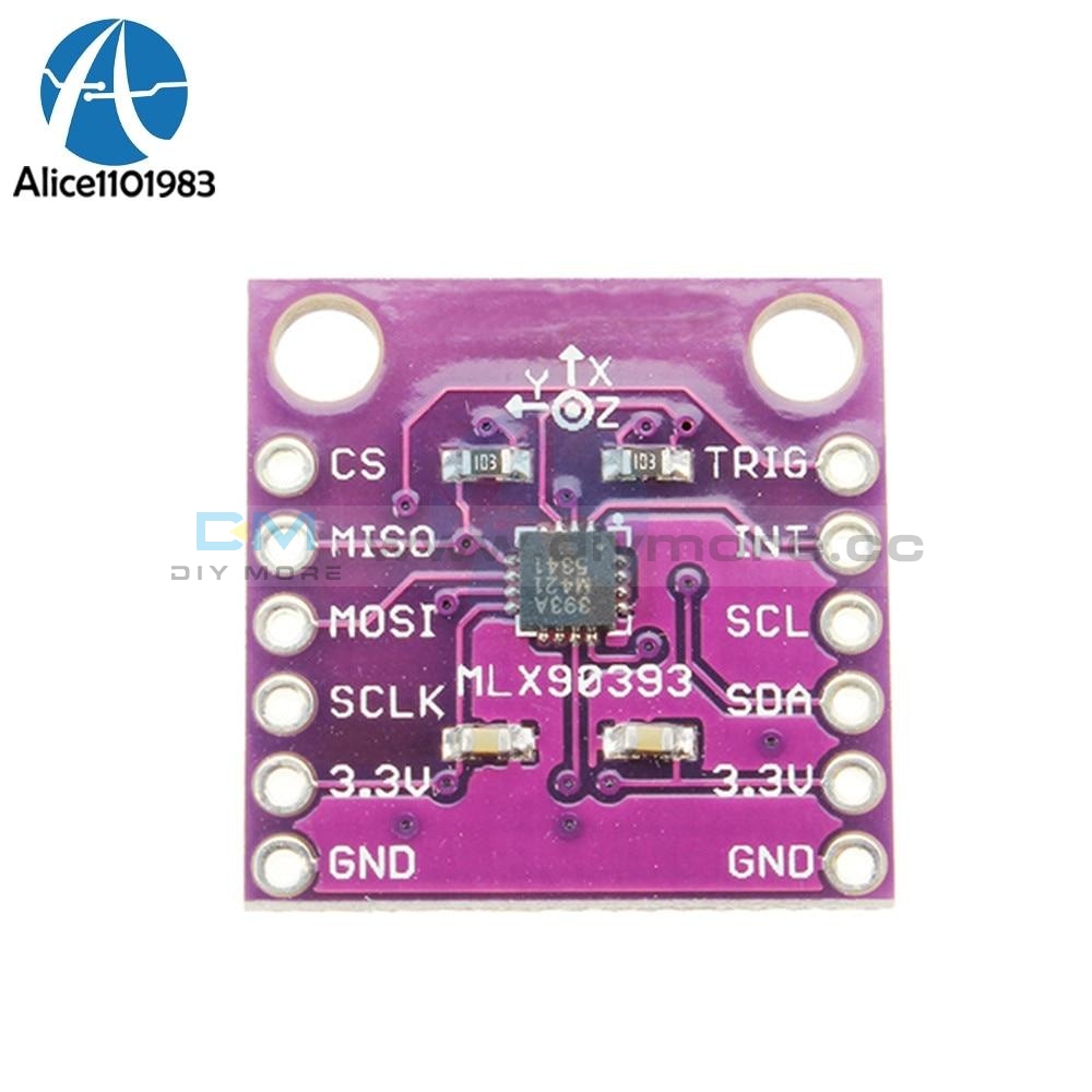 Mlx90393 Digital 3D Hall Sensor Board 16 Bit Ad Three Displacement Angle Rotate Position Module 2.2V