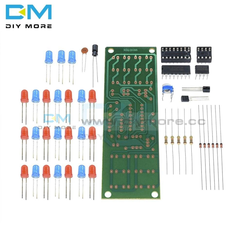Ne555 Cd4017 Red Blue Double Color Flashing Lights Board Kit Strobepractice Learning Electronic