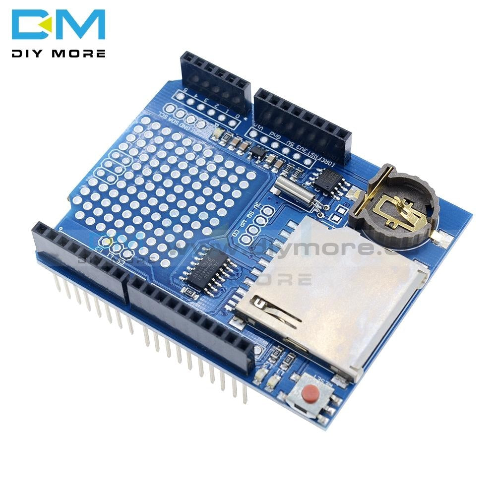 New Data Logger Module Logging Recorder Shield V1.0 For Arduino Uno Sd Card Slot One Cr1220 3V Not