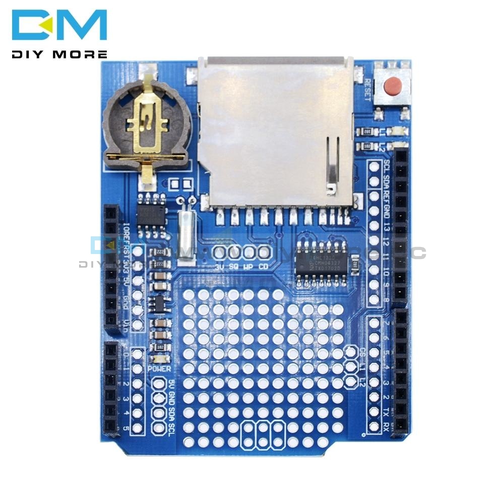 New Data Logger Module Logging Recorder Shield V1.0 For Arduino Uno Sd Card Slot One Cr1220 3V Not