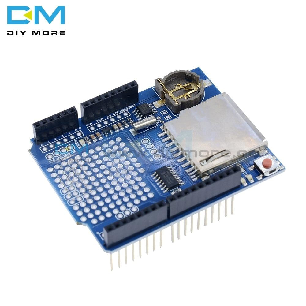 New Data Logger Module Logging Recorder Shield V1.0 For Arduino Uno Sd Card Slot One Cr1220 3V Not