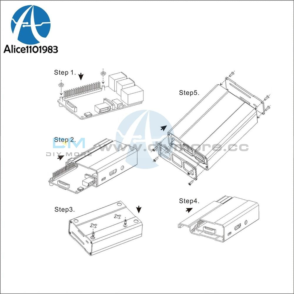 Premium Aluminum Alloy Metal Case For Raspberry Pi 2 / 3 B B+ Model B&b+ Material Shell Box Silver