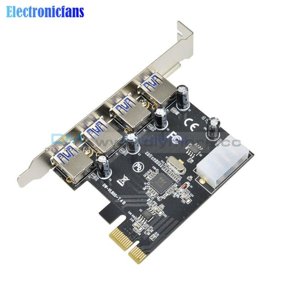 Professional 4 Port Pci E To Usb 3.0 Hub Express Expansion Card Adapter 5 Gbps Speed Controller For