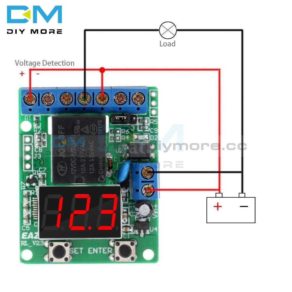 Relay Module Dc 12V Switch Control Board Voltage Detection Charging Discharge Monitor Test