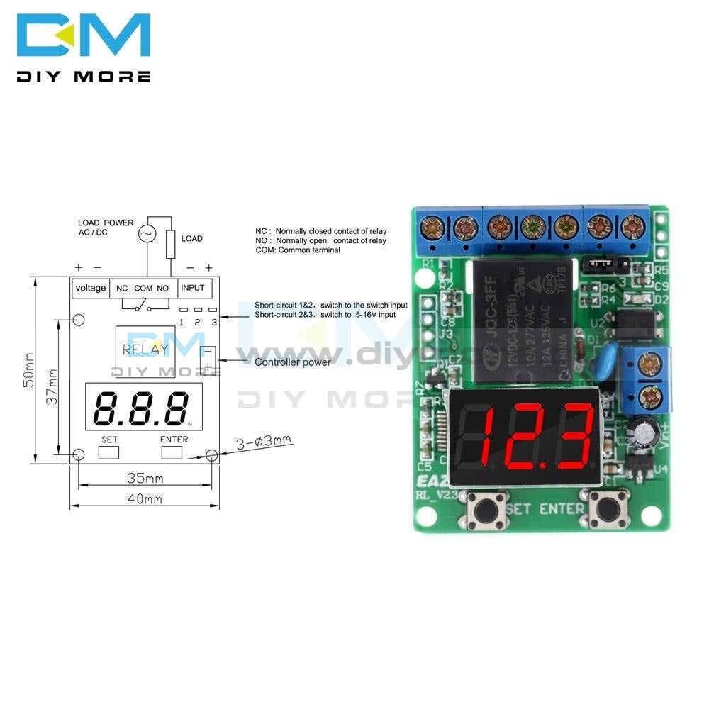 Relay Module Dc 12V Switch Control Board Voltage Detection Charging Discharge Monitor Test