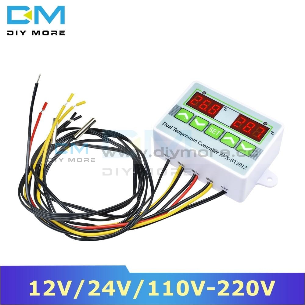 St3012 12V/24V/110V 220V Led Digital Display Thermostat Dual Temperature Controller Thermometer