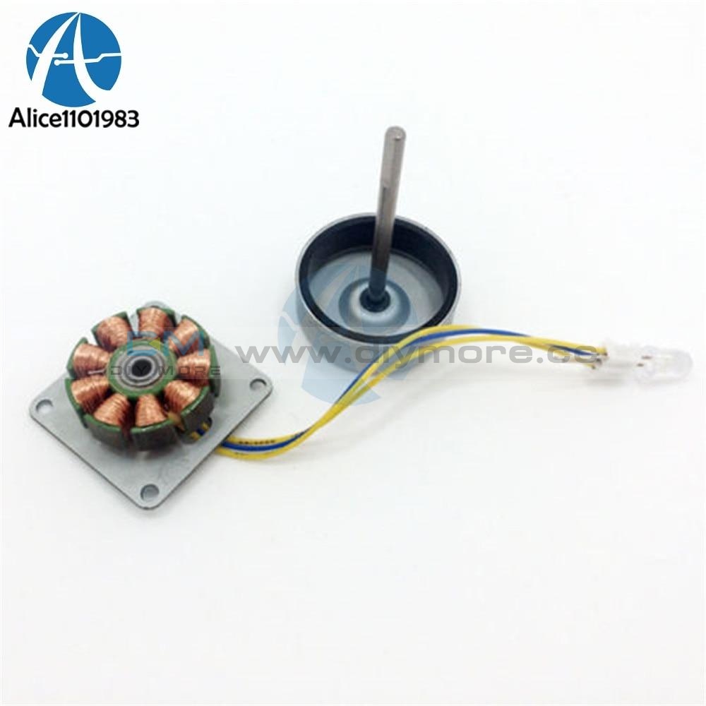 Three 3 Phase Ac Micro Brushless Generator Mini Wind Hand Motor Module For Arduino With Led Lamp