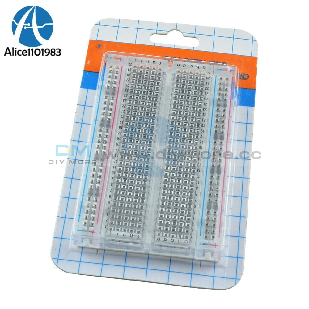 Transparent Solderless Breadboard 400 Points ABS plastic material Mini ...