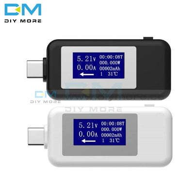 Type C Usb Tester Dc Digital Voltmeter Voltage Current Meter Ammeter Detector Power Temperature Bank