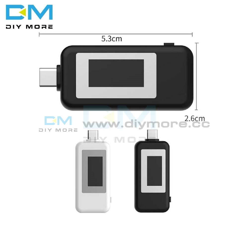 Type C Usb Tester Dc Digital Voltmeter Voltage Current Meter Ammeter Detector Power Temperature Bank