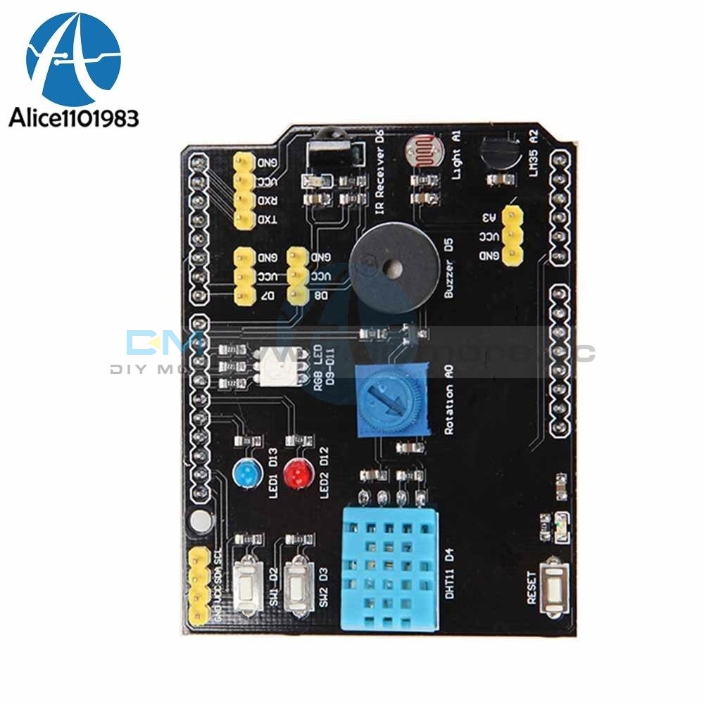 Uno R3 Dht11 Lm35 Temperature Humidity Sensor Rgb Led Ir Receiver Multifunction Expansion Board