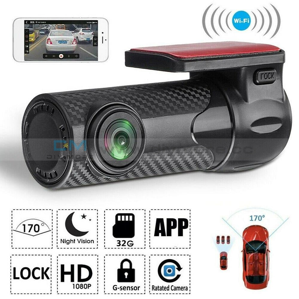 Wifi Hidden Car Dvr Camera Full Hd 1080P Video Recorder Dash Cam Night Vision 170 Degree Wide Angle