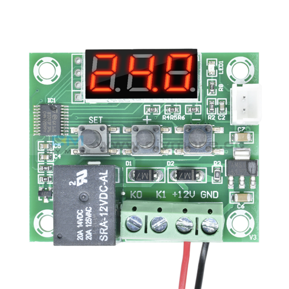 W1209 Dc 5V 12V 24V 220V Red Blue Led Digital Thermostat Thermometer Module + Ntc Waterproof Sensor