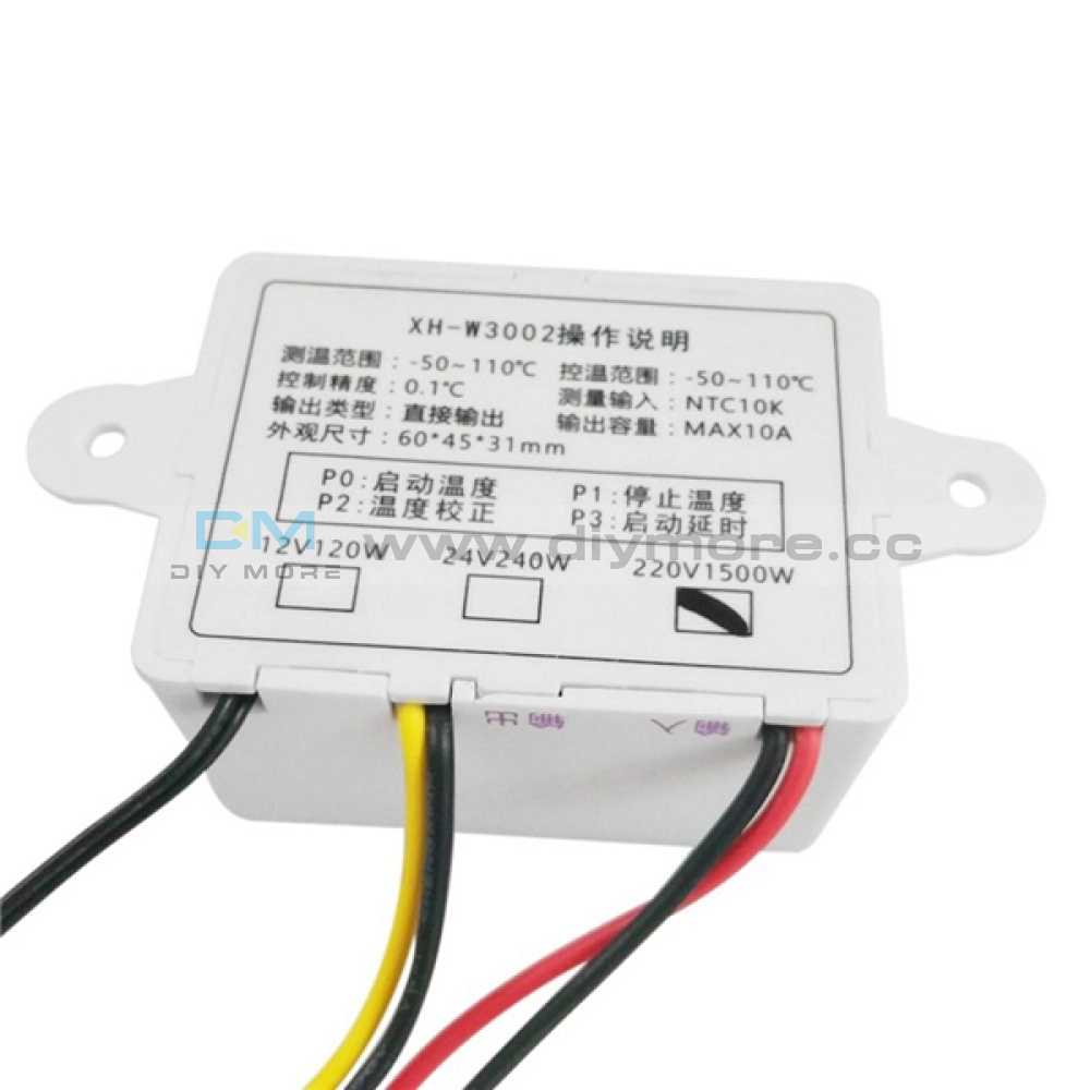 Xh-W3002 Dc 12V 24V Ac 110V-220V 10A Digital Thermostat Control Switch With Probe Sensor