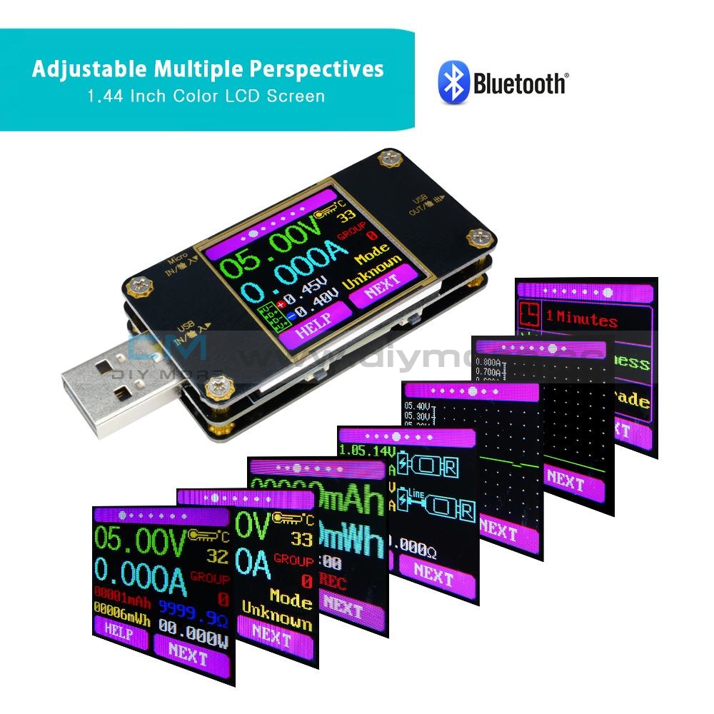 Usb Multimeter Module USB Multi Meter Voltmeter Ammeter Resistance Tester Bluetooth UM24C ...