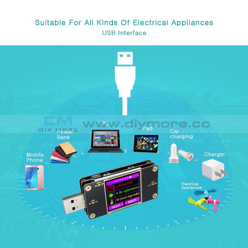 Usb Multimeter Module USB Multi Meter Voltmeter Ammeter Resistance Tester Bluetooth UM24C ...