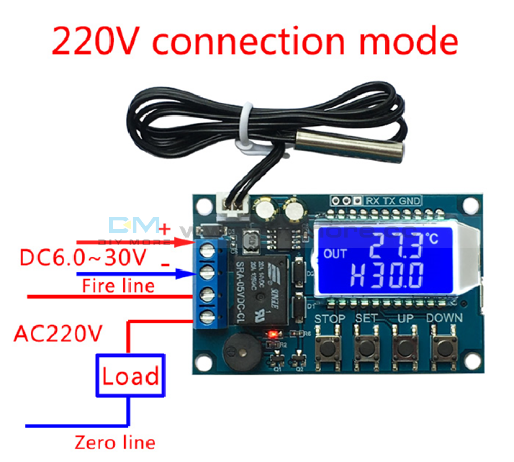 Xy-T01 Dc6-30V Digital Thermostat High Precision Display Temperature Controller Module Refrigeration