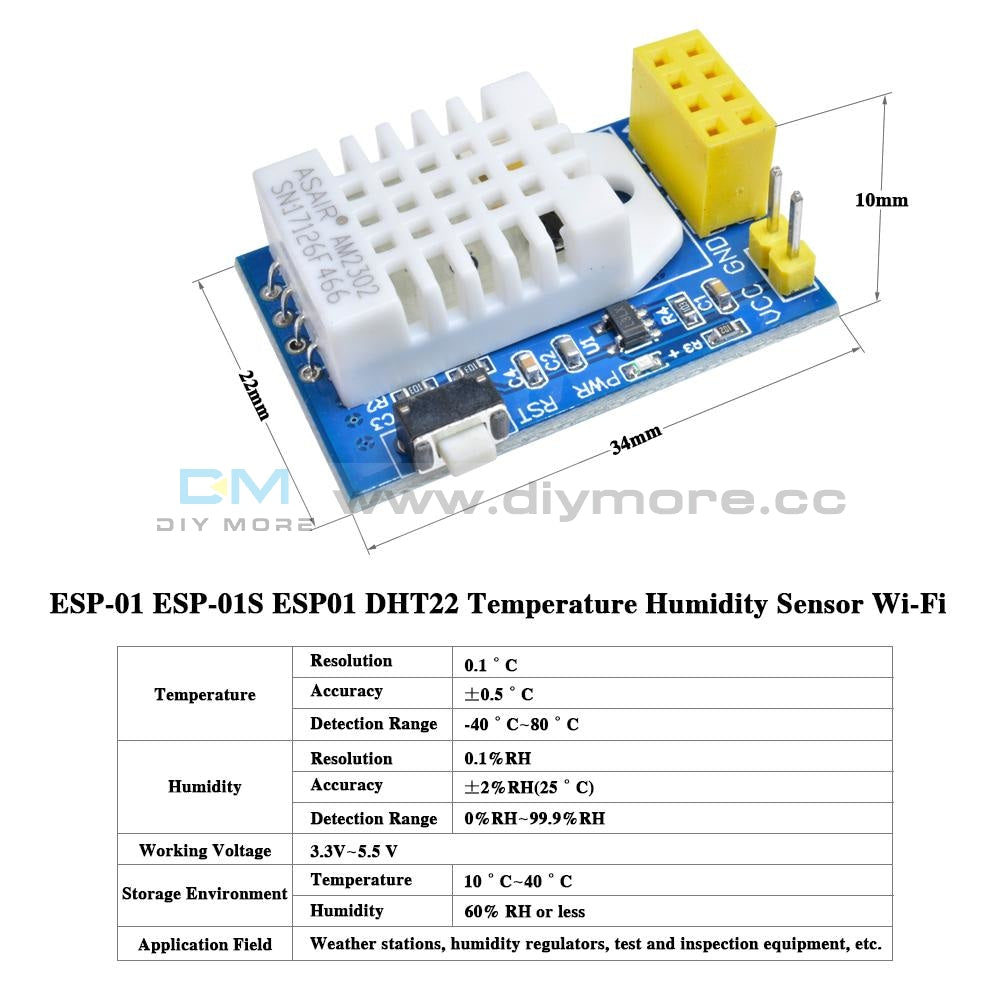 2pcs DHT22/AM2302 Digital Temperature Humidity Sensor Modules For Arduino & Raspberry Pi