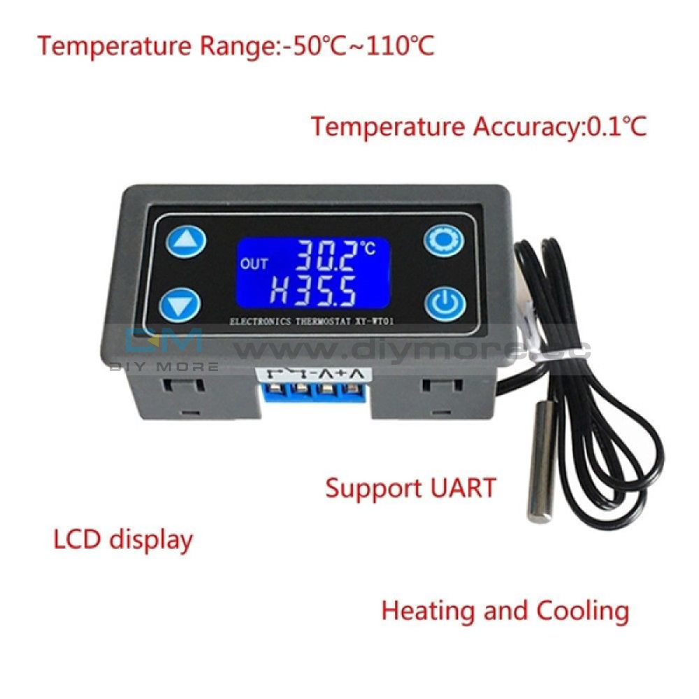 Dc 6 -30V 10 A Thermostat Thermal Regulator Thermocouple Ntc Temperature Sensor Relay Digital Lcd