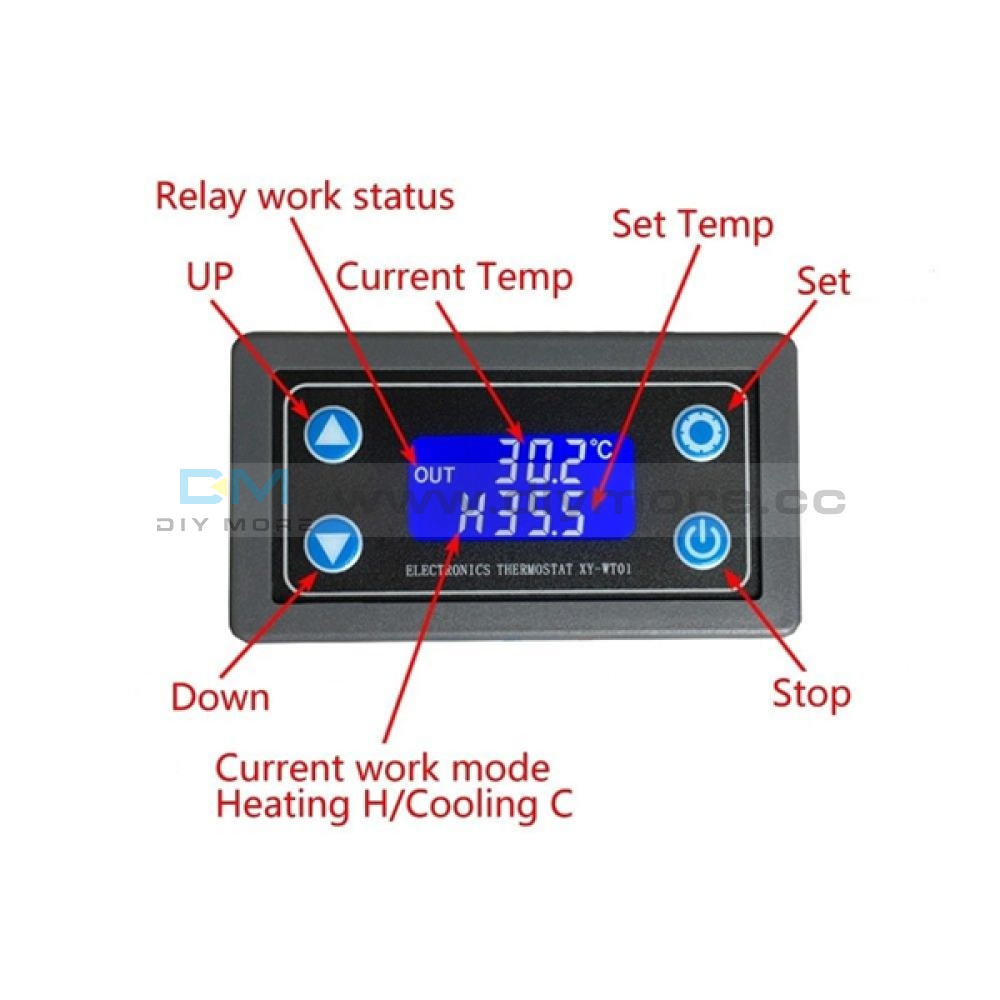 Dc 6 -30V 10 A Thermostat Thermal Regulator Thermocouple Ntc Temperature Sensor Relay Digital Lcd