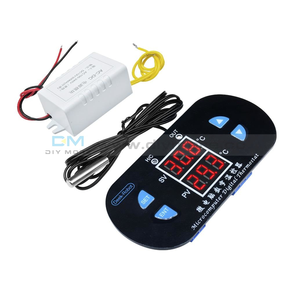 W1308 110V 220V 10A Digital Dual Red Led Display Thermostat Alarm Controller