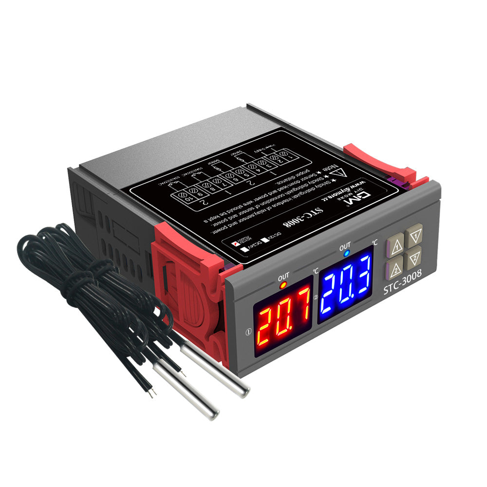 STC-3008 110-220V Digital Temperature Thermostat Controller Dual LED N –  diymore