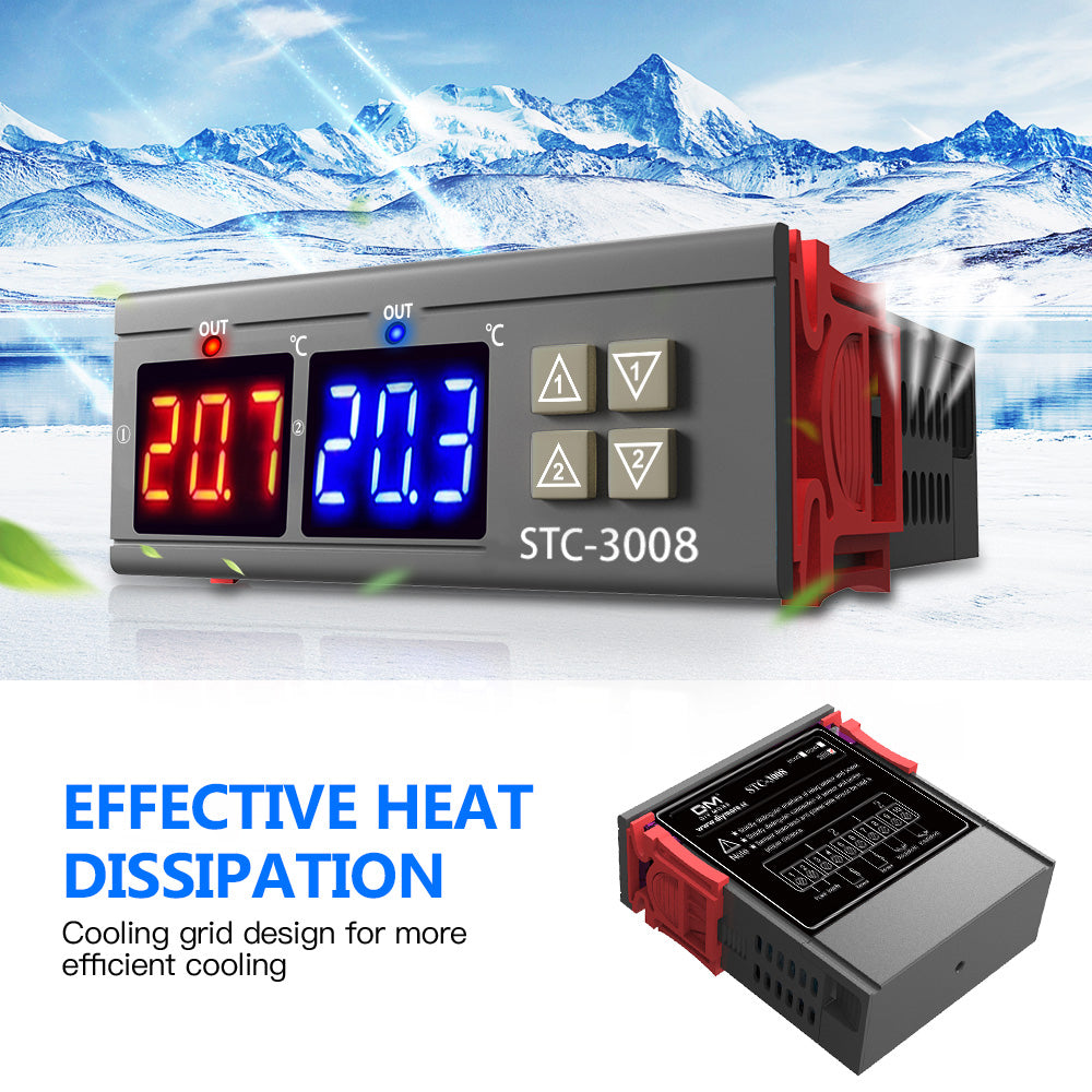 STC-3008 10A 220V Digital Temperature Controller Degree Sensor Thermostat  Instru