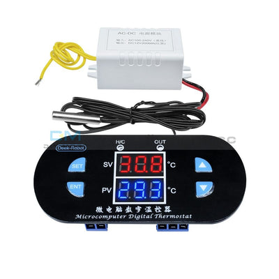 W1308 110V 220V 10A Digital Red+Blue Led Display Thermostat Alarm Controller