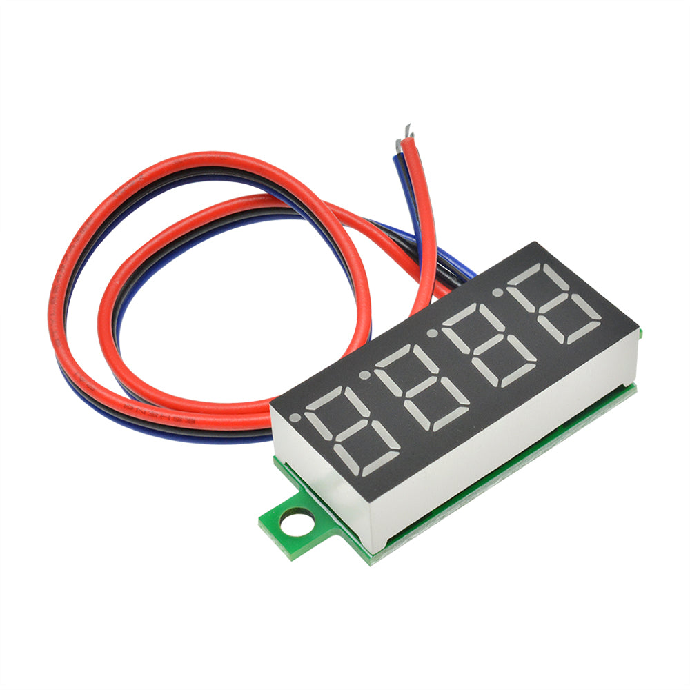 LED Voltmeter Digital Voltage Tester DC 0-100V 0.36" 4 Digit 3 Wire Panel Meter